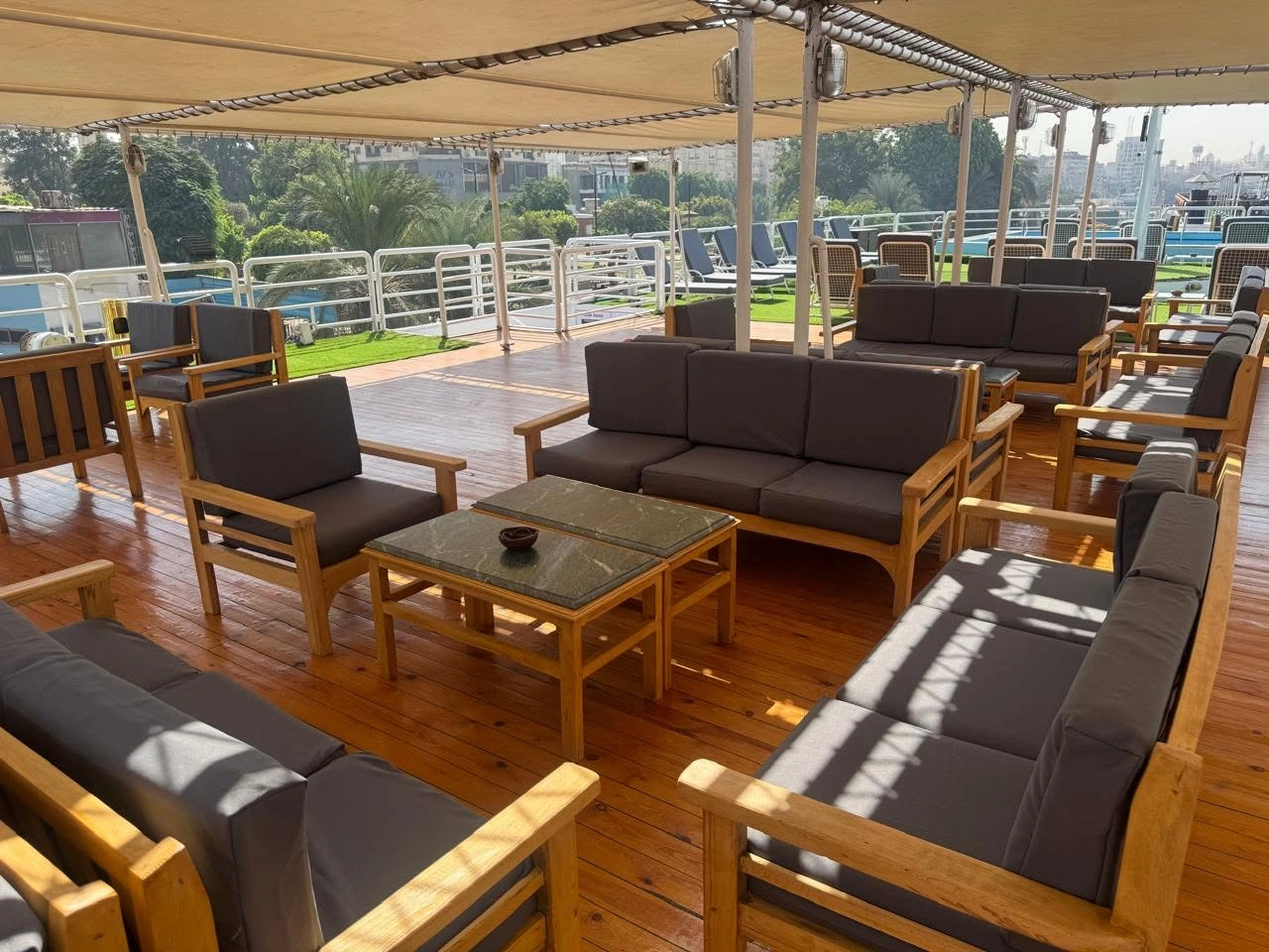 Sun deck of the MS Sultan Hassan Nile Cruise Nile cruise